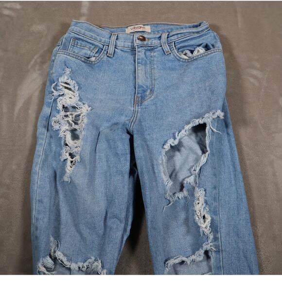 Vibrant Miu Jeans Womens 3 W25 Distressed Ripped High Rise Made in USA Denim - Picture 3 of 8